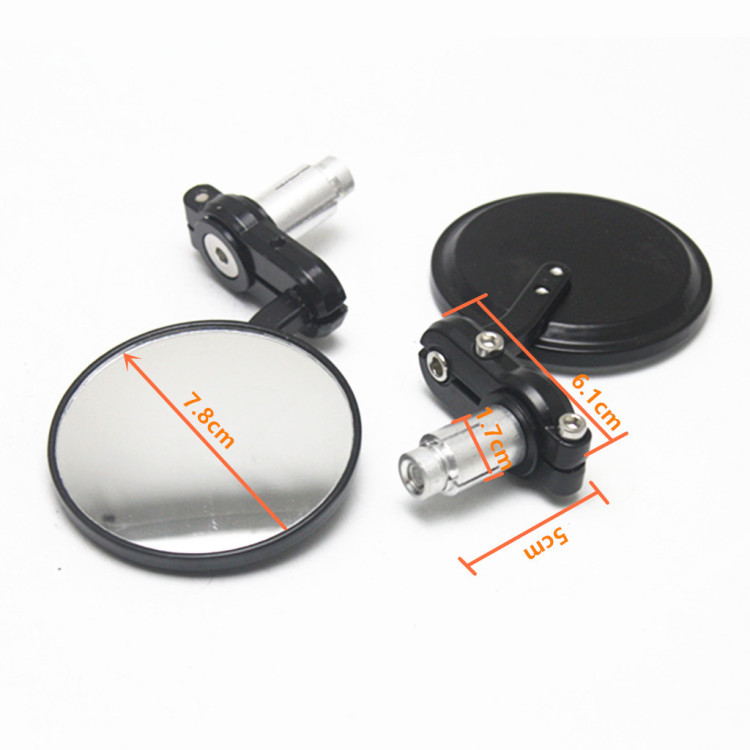 Cross-border supply of universal rearview mirrors for motorcycles, rearview mirrors for electric vehicles, all-aluminum handle mirrors, and small round mirrors details Picture