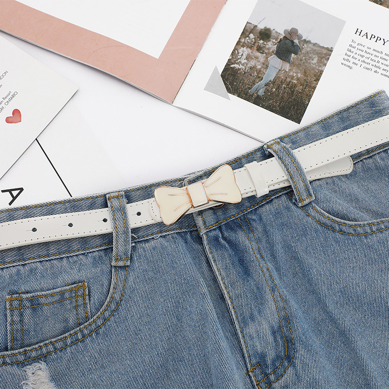 New women's belts are fashionable, simple and versatile. They are decorated with bows and go well with skirts. Wholesale and mixed batch of Korean-style belts Application Scenario