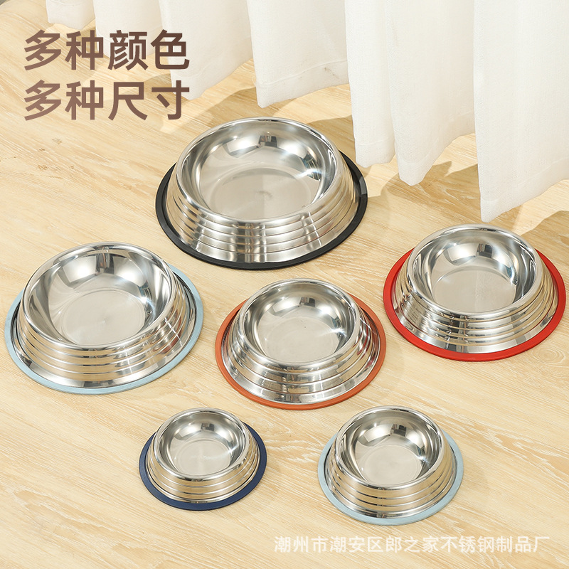 宠物饮水不锈钢防滑防打翻喝水一体猫狗通用宠物碗猫碗狗碗食盆宠物用品宠物用品宠物用品