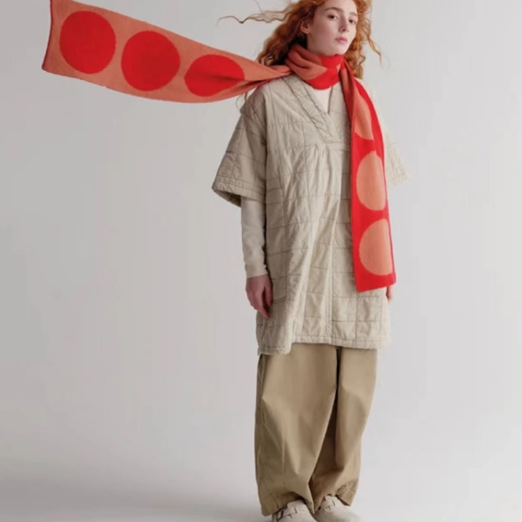 Wholesale of export scarves, e-commerce live streaming, new in stock, wool blend, large polka dot supply chain Application Scenario