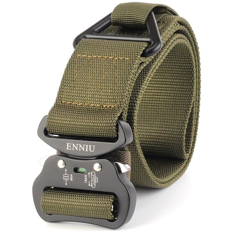 航空铝扣4.3珠纹 救援垂降安全尼龙腰带男 户外战术军训皮带