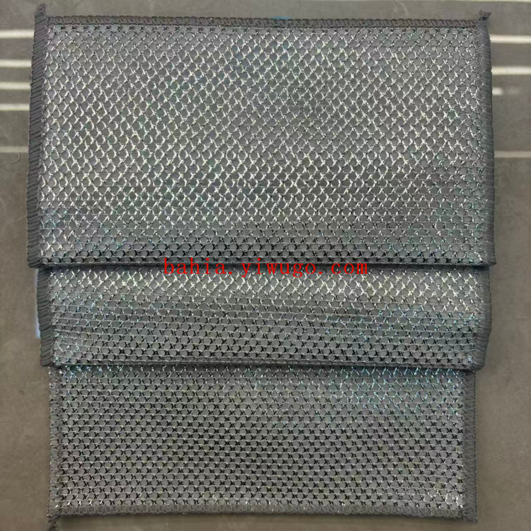 3pcs银丝三层夹棉洗碗布刷锅布百洁布清洁巾抹布网格布bahia产品图