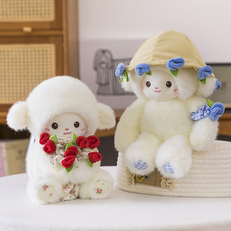 Best-selling magnetic rose plush toy, rose hat doll, birthday doll