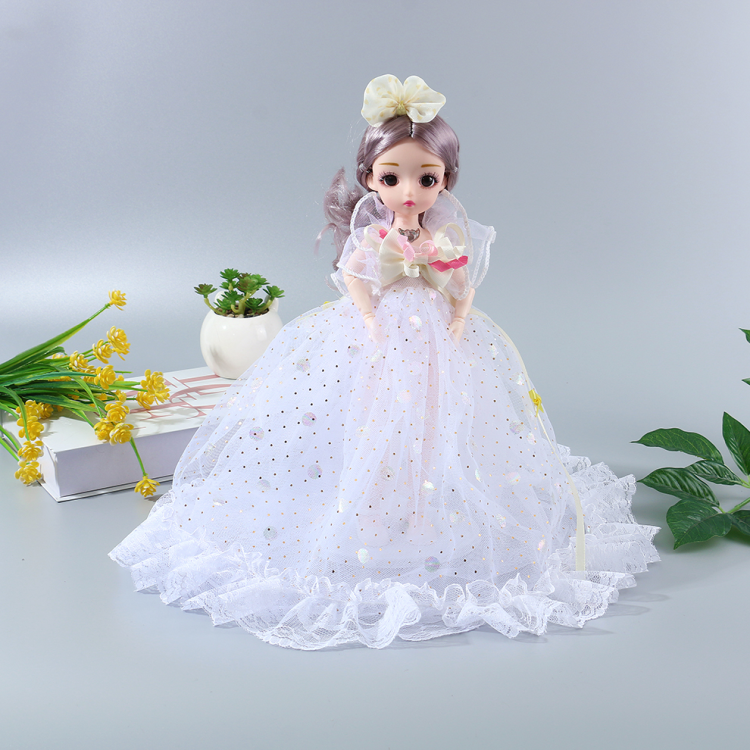 30 cm new lace chiffon dress doll, Barbie doll, light and music, girl's birthday children's toy, bow dress, BJD doll Item Picture