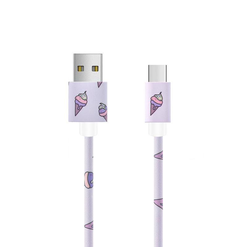 Compatible with Android, Apple type-c, Huawei water transfer, heat transfer and color pattern mobile phone data cable Specification image