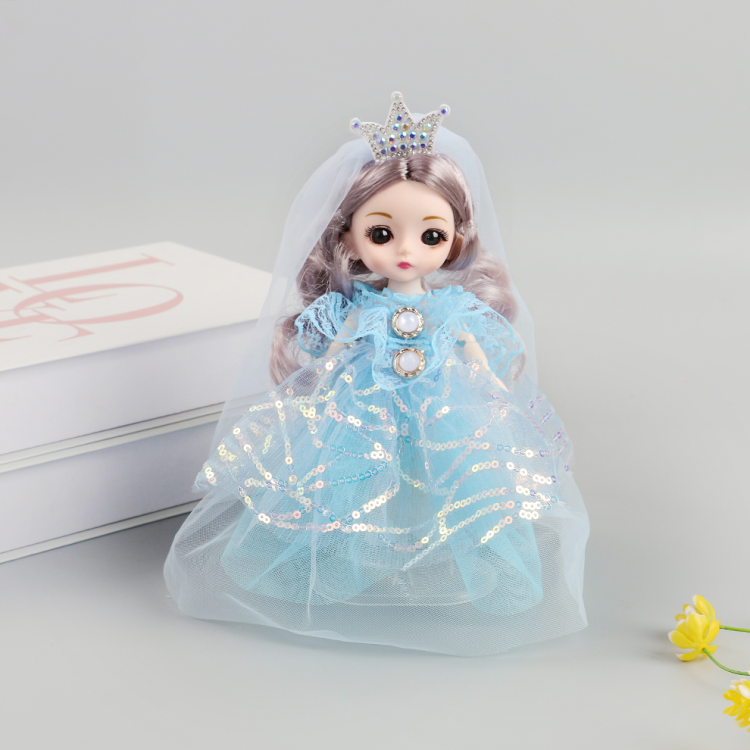 17 cm girl, princess, playhouse doll, girl toy set, joint, movable keychain, pendant, birthday present Application Scenario