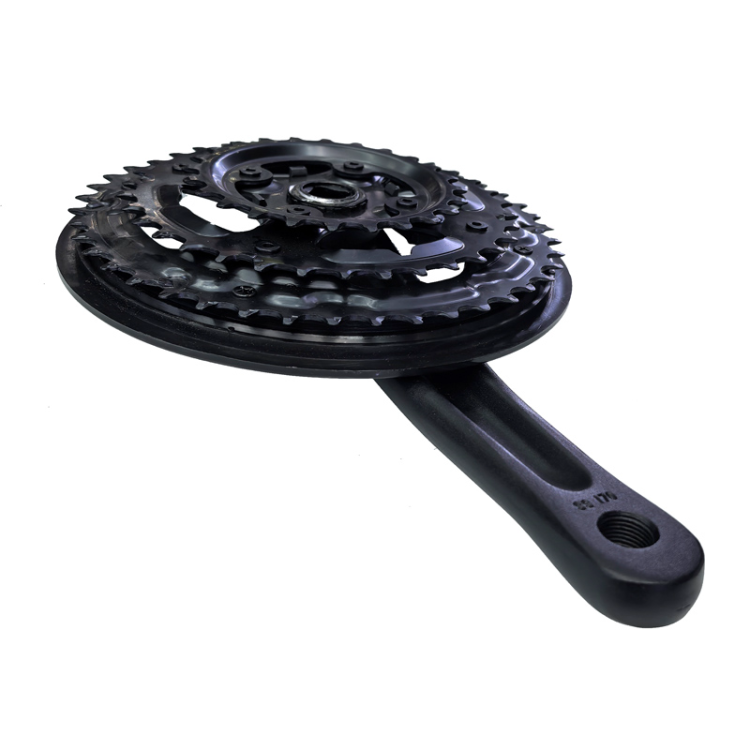 18264 small three-piece chainring mountain bicycle chainring chainring sprocket 170 crank plastic cover protects the chainring details Picture