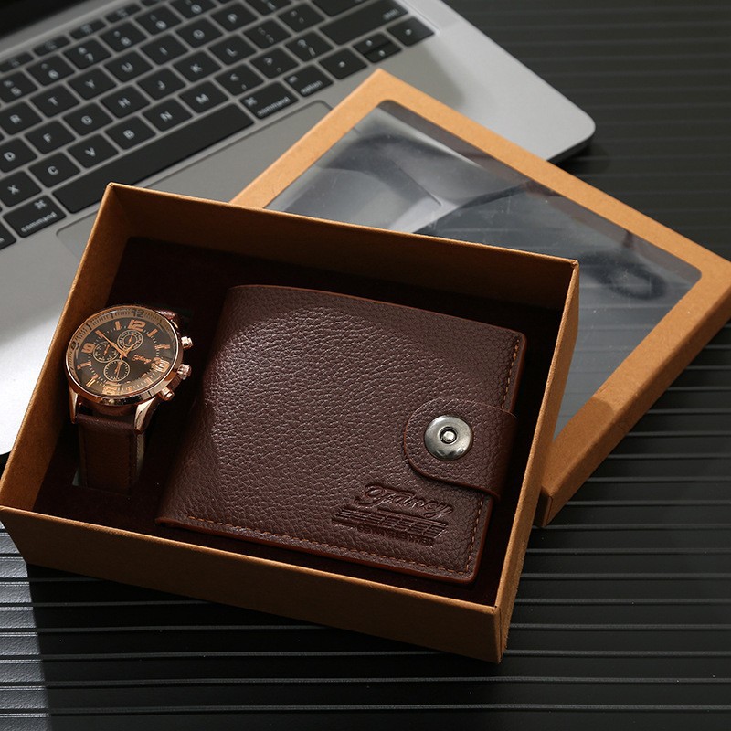 When a company opens, it gives its clients watch straps as business souvenirs. On its anniversary, it presents its employees with wallet gift sets Item Picture