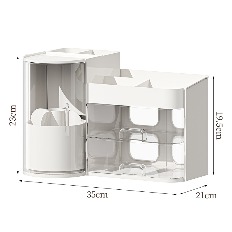 Cosmetic storage box, desktop drawer style, high-end dust-proof pen holder, dressing table, lipstick storage box