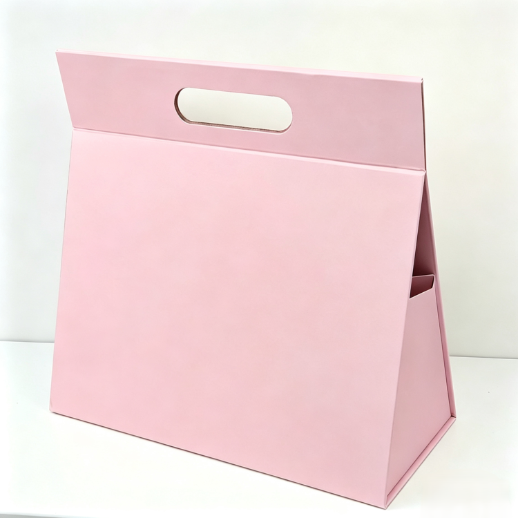 Triangular hand-held folding gift box, customizable logo, high-end gift packaging box, souvenir packaging, gift box, paper box, gift box details Picture