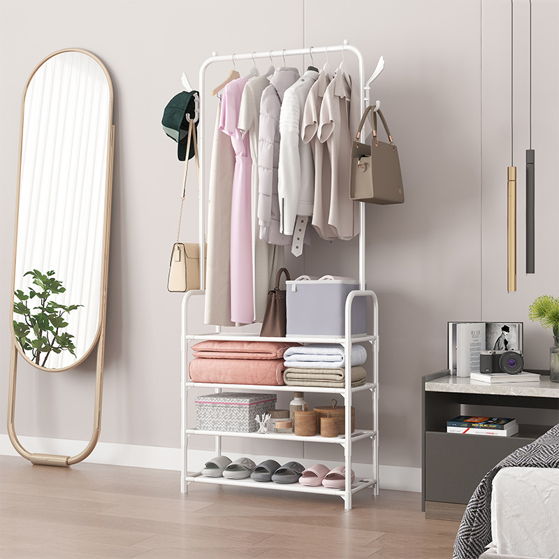 Multi-functional shoe and hat rack, multi-layer combination shoe rack, steel pipe assembly coat and hat rack, one-piece assembly, movable storage rack Specification image