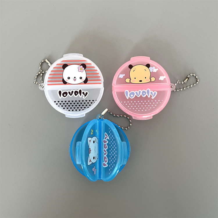 创意圆形药盒出差旅行便携随身透明小药盒收纳学生药盒批发