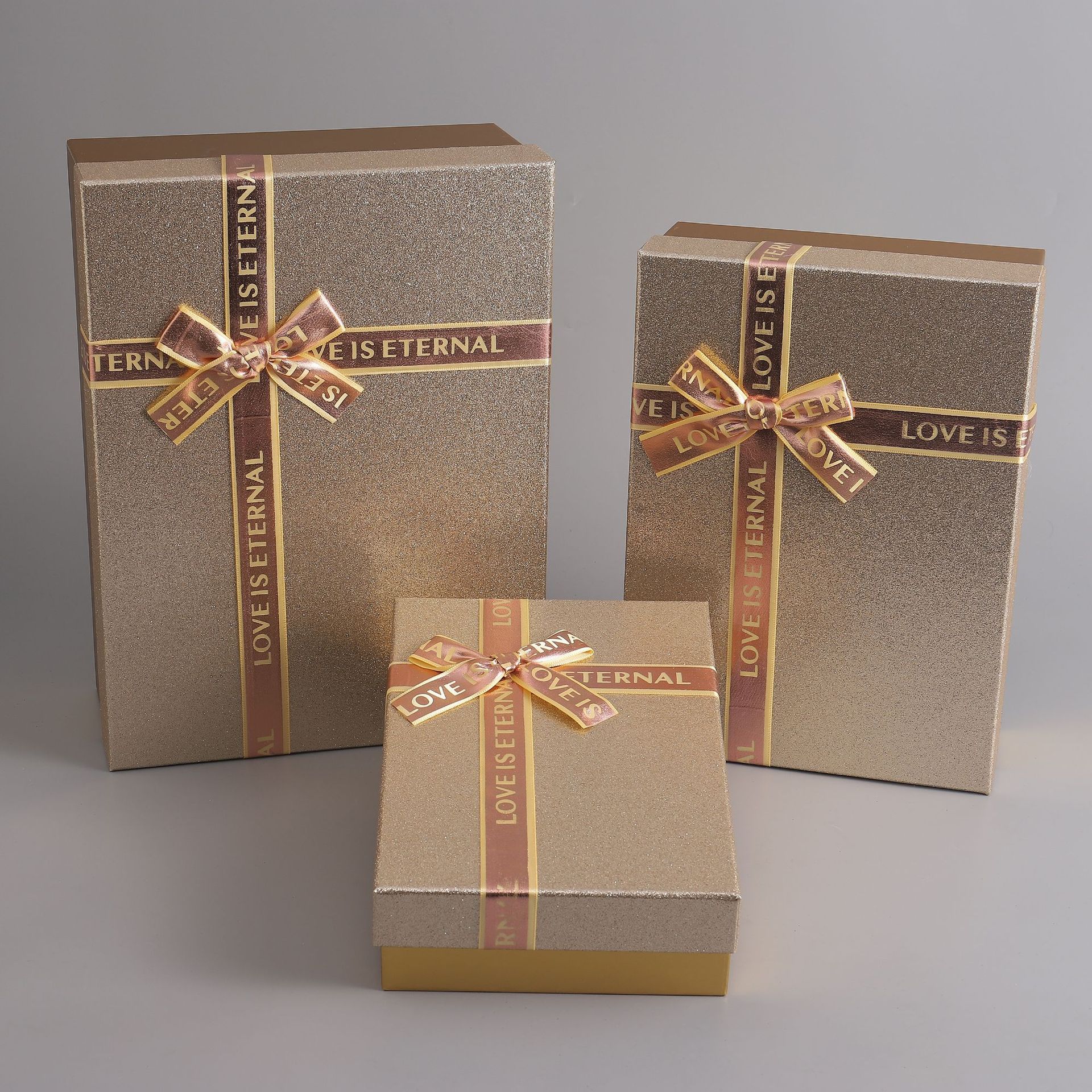 Large golden onion gift box, exquisite birthday present box, cross knot ribbon bow packaging box, whole piece wholesale Specification image