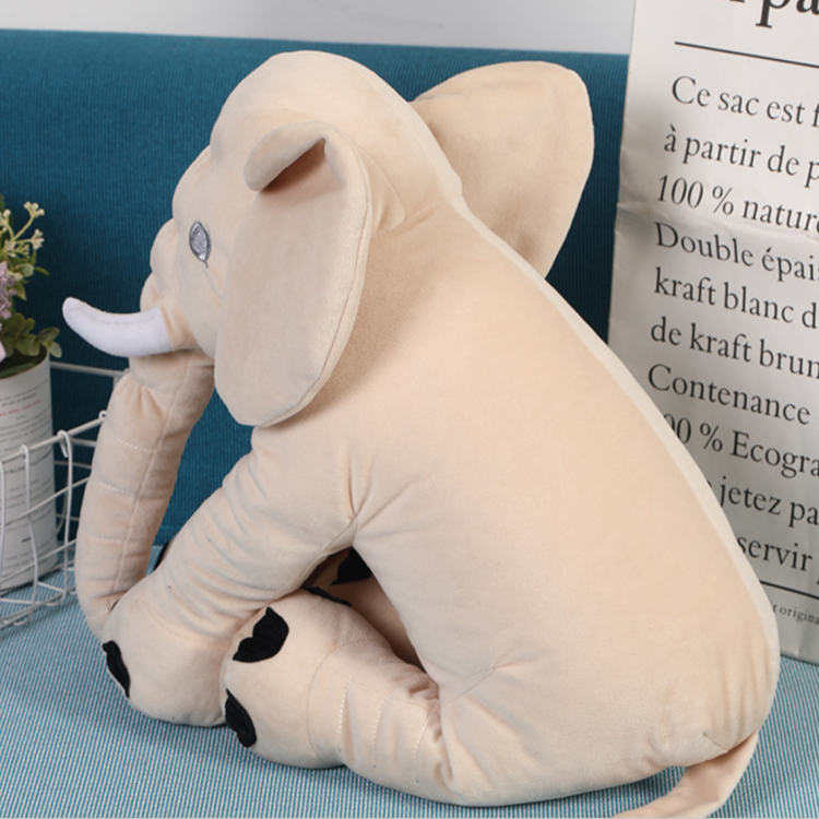 大象玩偶儿童安抚玩具批发 礼品生日礼物坐姿大象毛绒玩偶白底实物图