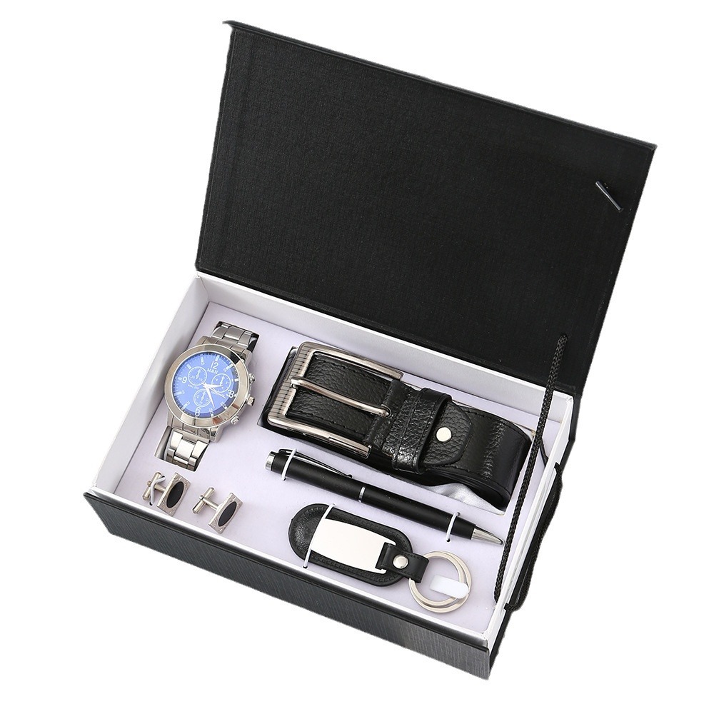 Father's Day gift set for men: Quartz watch, sunglasses, ballpoint pen, keychain, business box set Application Scenario