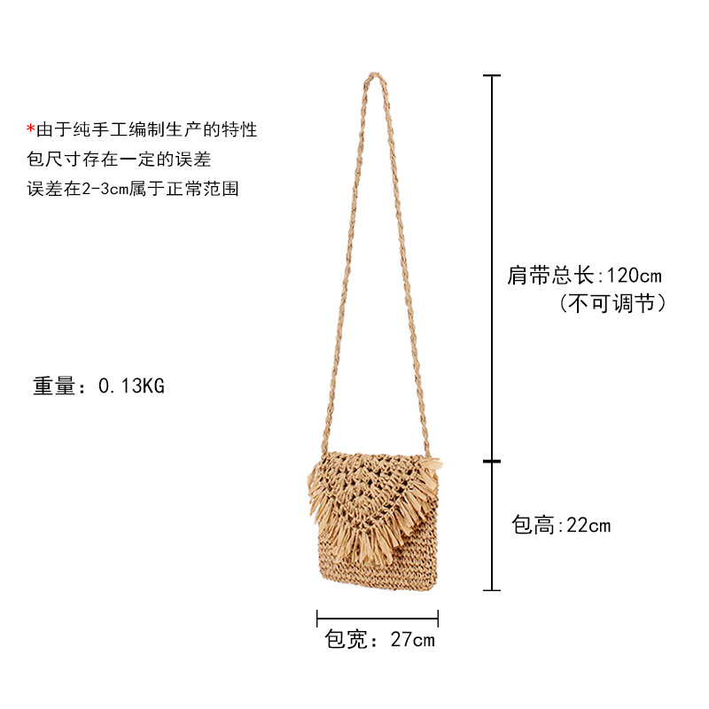 一件代发新款时尚流苏翻盖编织包海边度假日常休闲百搭通勤女士包 Application Scenario
