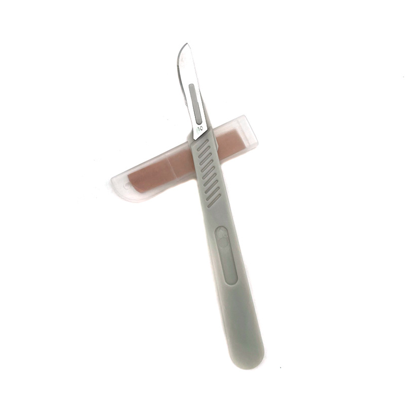 Plastic-handled surgical knife, carbon steel disposable surgical blade, pointed tip, sterile independent packaging, shaping, cutting, scalpel hand Specification image
