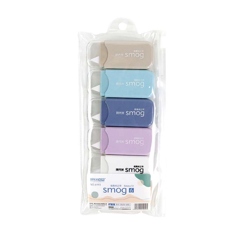 Modern Beauty directly supplies 6 sets of smoked color retro-style transparent correction tape, cute and girlish style affordable correction tape Application Scenario