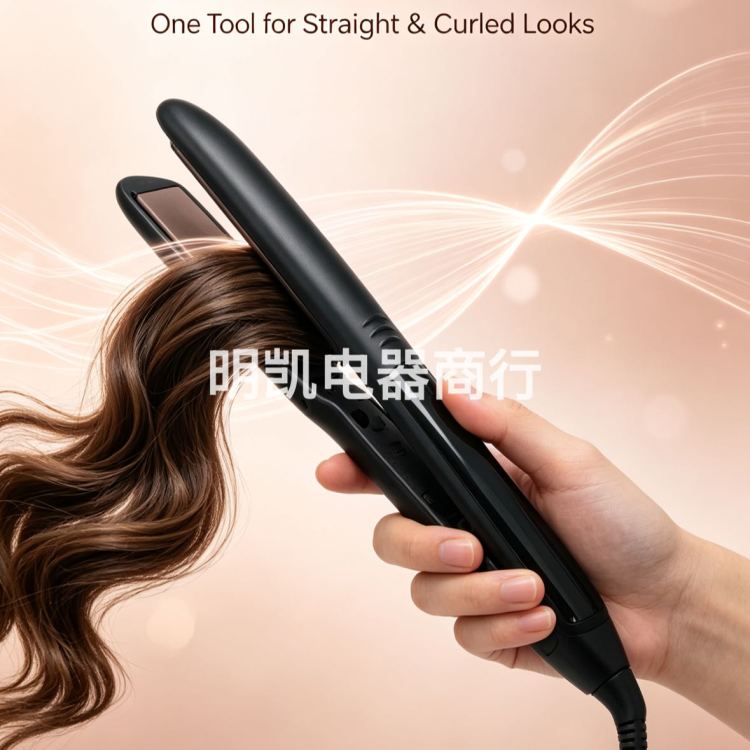 Straight and curly dual-purpose hair straightening splint, a professional hair care tool for home use and hair salons Application Scenario