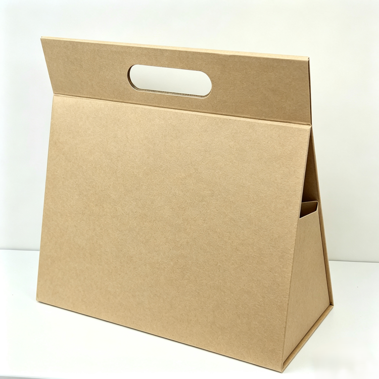 Triangular hand-held folding gift box, customizable logo, high-end gift packaging box, souvenir packaging, gift box, paper box, gift box Application Scenario