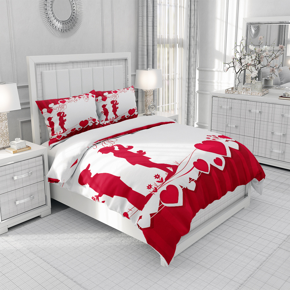 Valentine's Day Series 40-piece 13372 twill pure cotton home textile bedding and duvet cover set, custom-made according to your drawings details Picture