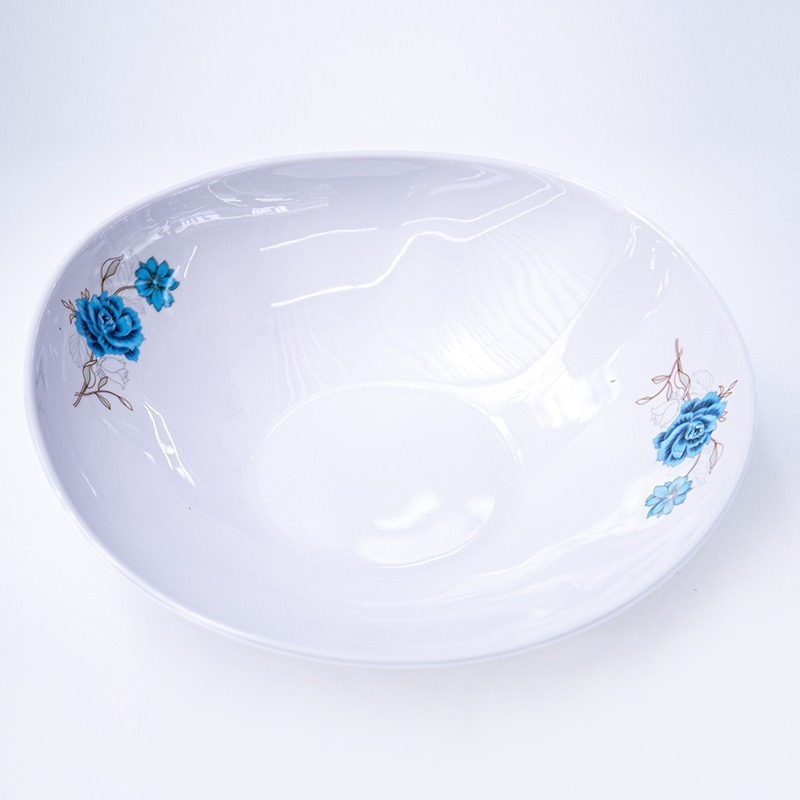 Round melamine plates, dining table, kitchen bowl plates, hotel restaurant buffet plates, home fruit plates, snack plates Application Scenario