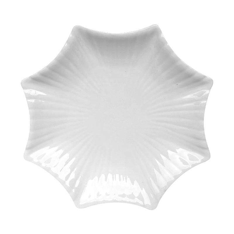 Creative household vegetable plates, melamine octagonal star-shaped plates, pasta, Western cuisine, dessert, fruit, cold dish plates and tableware Application Scenario