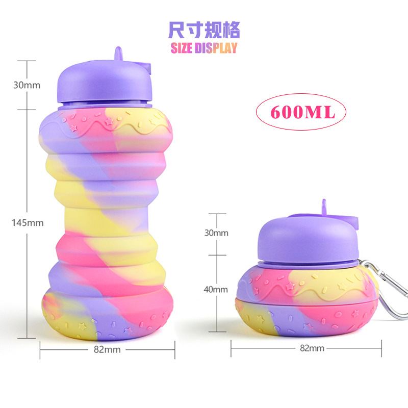 创意硅胶水杯 可折叠户外运动用品 便携水壶外出旅行水瓶厂家直销产品图