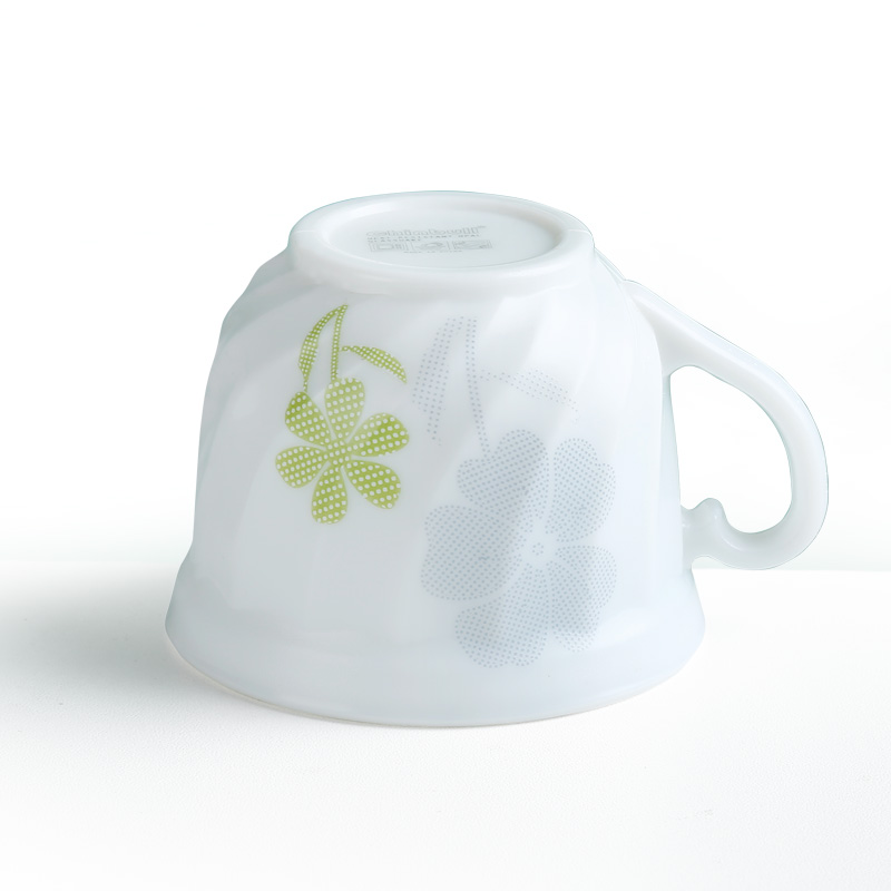 OPAL GLASSWARE White Jade Porcelain tempered Glass spiral Cup Coffee Cup Tea set Item Picture