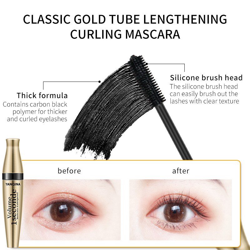 Waterproof mascara - Curl and thicken waterproof and sweat-proof 3D gold tube mascara Application Scenario