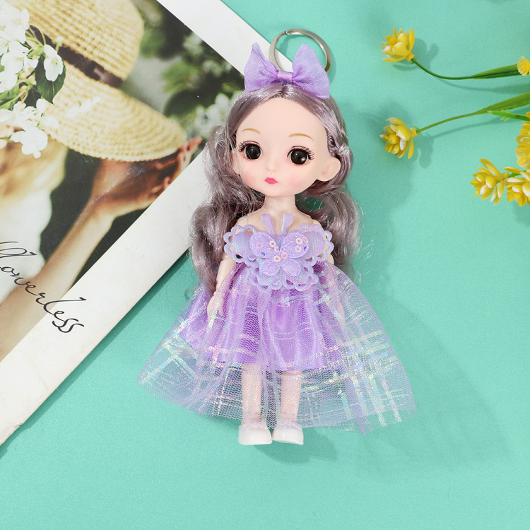 17厘米卡通芭比洋娃娃钥匙扣女孩可爱潮流精致娃娃公主玩具玩偶包挂件