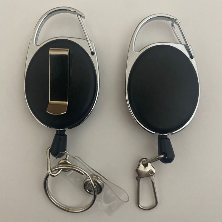 Easy-pull buckle, metal telescopic buckle, zinc alloy easy-pull keychain, anti-loss certificate, anti-loss oval frosted wire pull device Item Picture