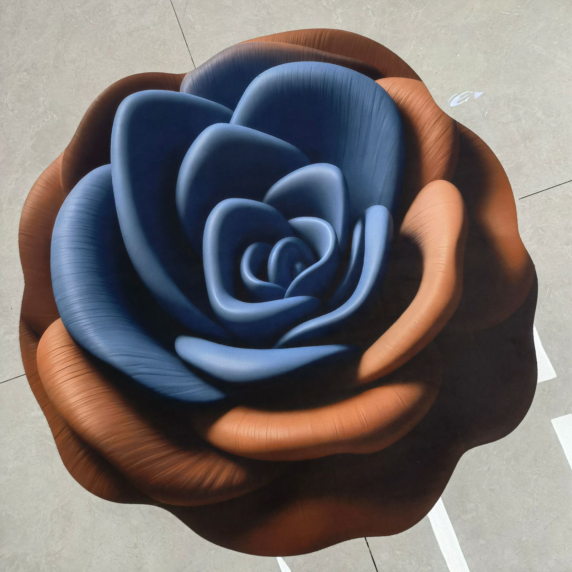 玫瑰花立体感3D造型硅藻泥科技布橡胶防滑吸水室内柔软橡胶地垫