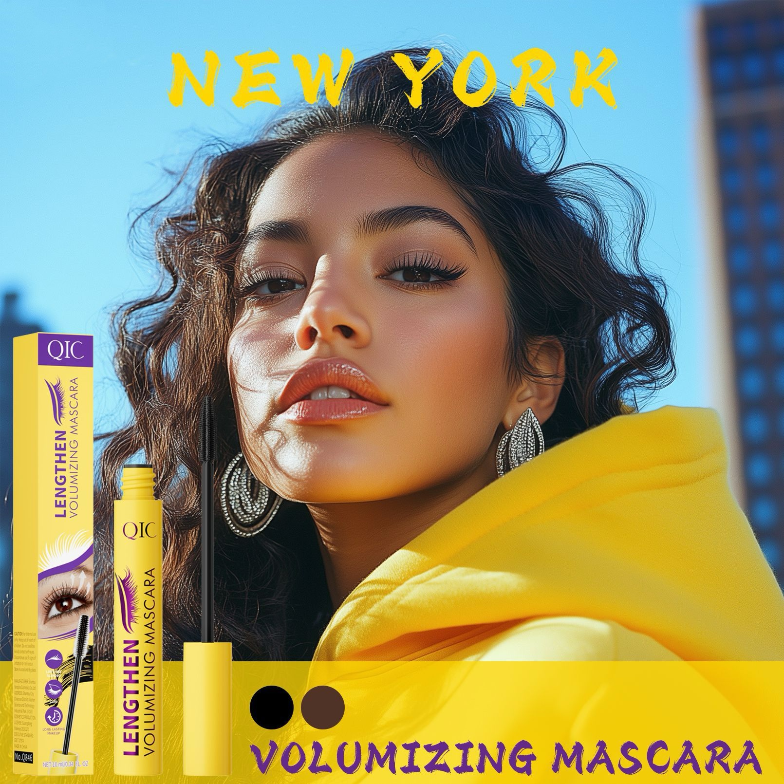 Full and curly eyelash mascara - long, dense, waterproof, non-transferable and long-lasting 4D eyelashes
