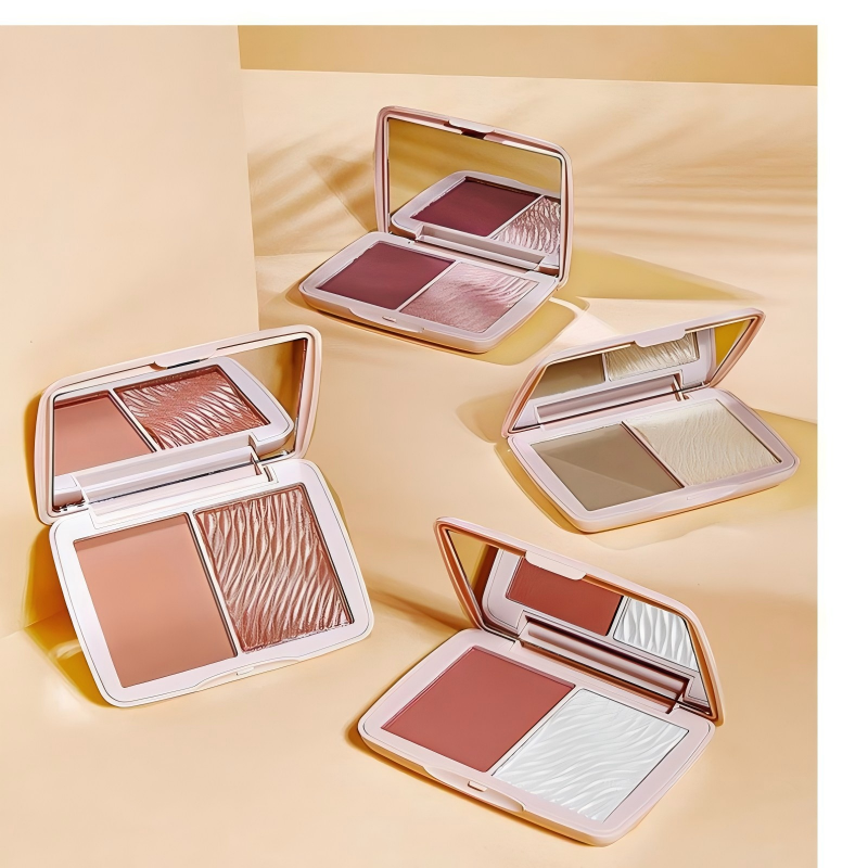 Natural makeup effect semi-transparent contouring powder, multi-functional all-in-one blush, highlighter powder tray, waterproof and anti-smudging facial makeup Specification image