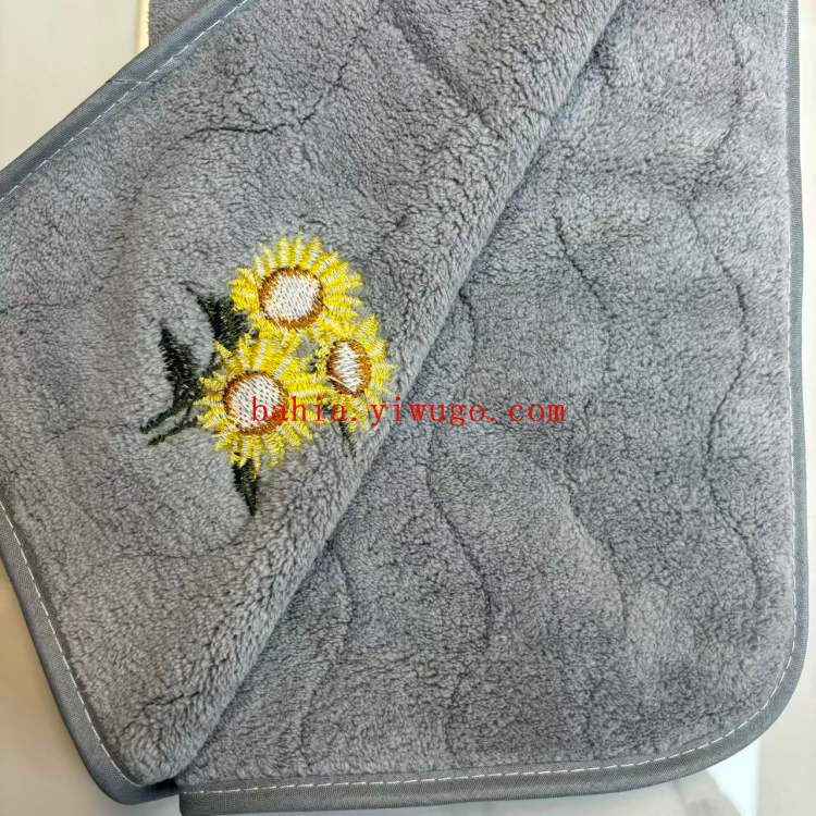 35*75cm striped cleaning towel, embroidered sunflower towel, tea room absorbent cleaning tea towel bahia Item Picture