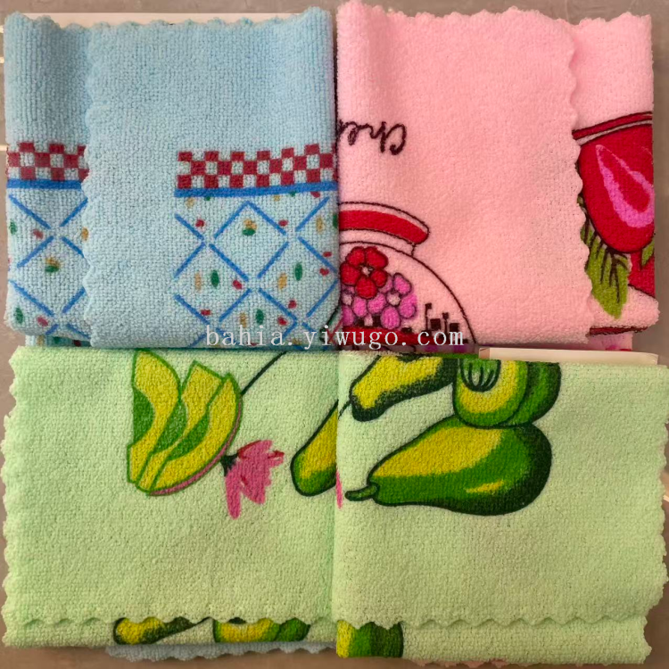 印花家居清洁抹布 吸水不掉毛 多功能清洁布