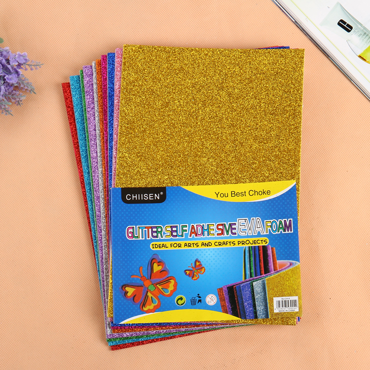 厂家直销千森特种手工金粉闪光海绵纸EVA金葱学生礼品包装艺术纸