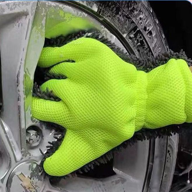 Chenier five-finger car wash gloves, sponge wheel hub cleaning, thickened plush car wash cloth, car beauty wipe Specification image