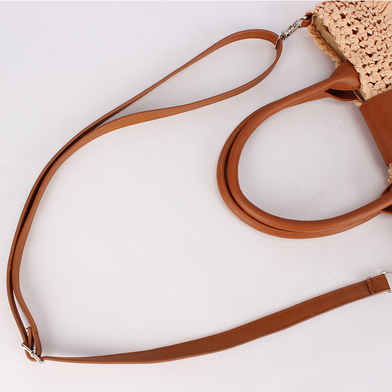 One piece of paper rope crochet single-shoulder paper rope woven bag, ethnic style fake travel beach bag Item Picture