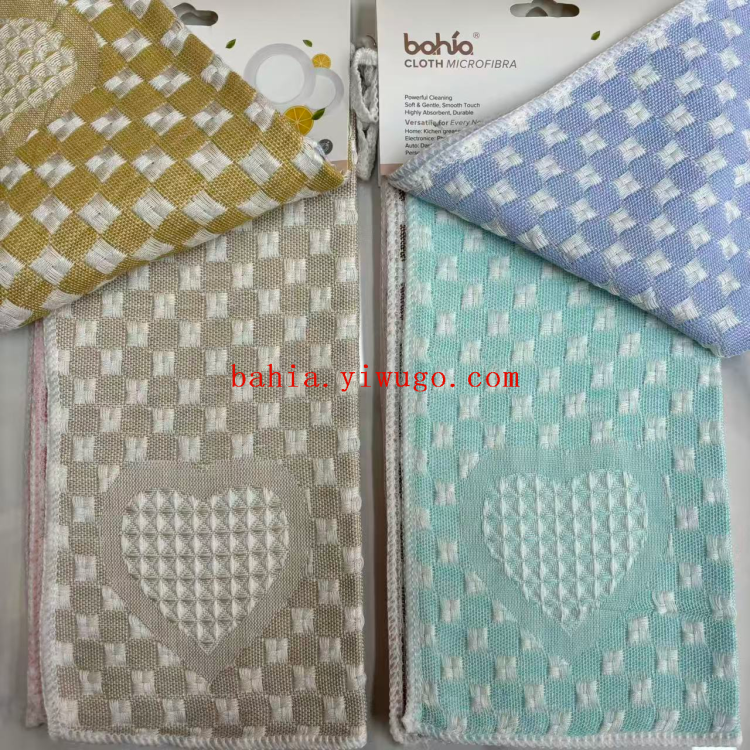 5 pieces of 30*30cm embroidered heart-shaped cleaning cloths, kitchen dishcloths, kitchenware and stove cleaning cloths, bahia details Picture