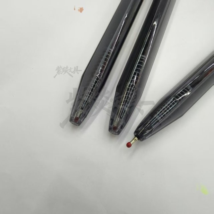 Black transparent pen body ballpoint pen, oil-based gel pen, 0.7mm ballpoint pen core, empty tube ballpoint pen Item Picture