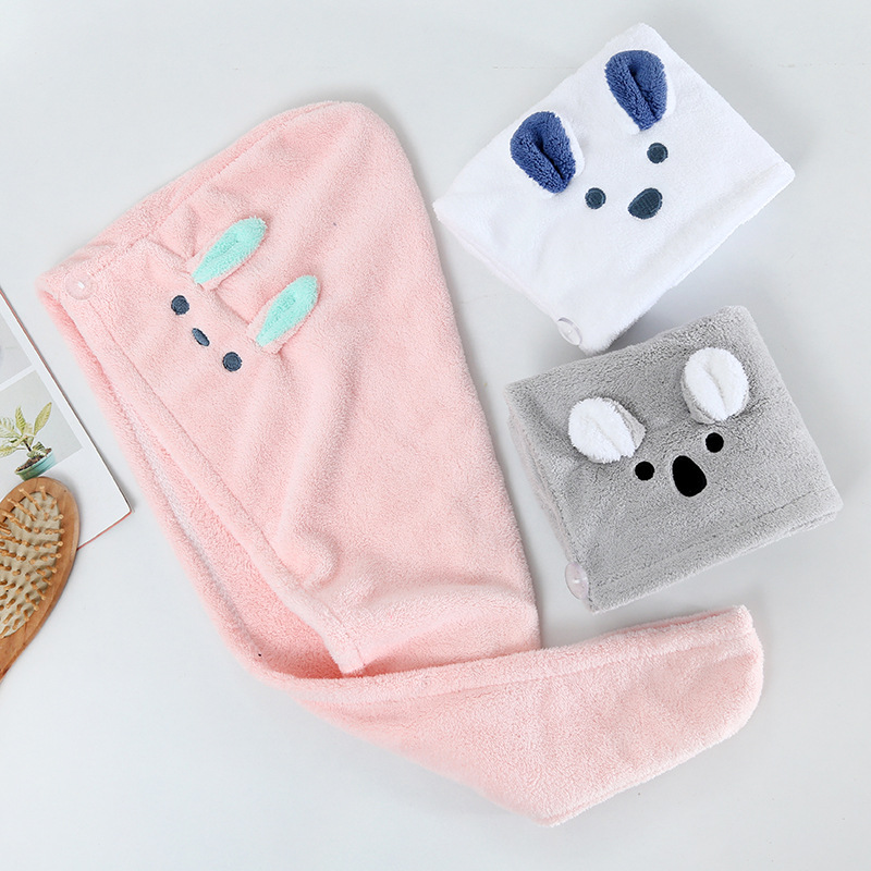 萌宠兔耳朵考拉浴帽干发帽卡通干发帽产品图