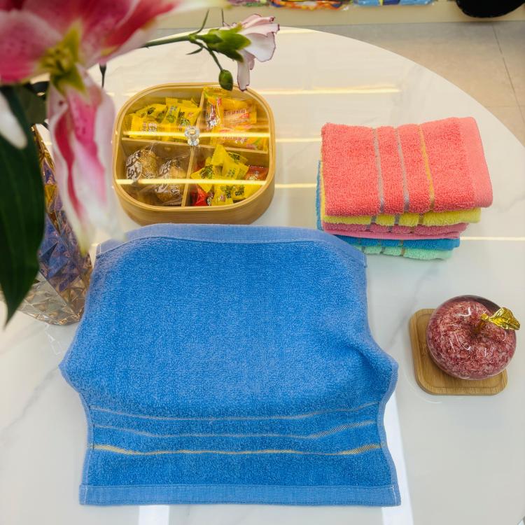 Household face towels, guest bedroom cleaning cloths, kitchen dishcloths, solid color with stripes Item Picture
