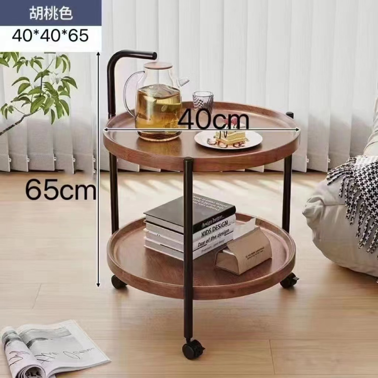 Carrito desmontable rack sala de estar simple doble pared de almacenamiento doméstico con ruedas pequeños bordes Item Picture