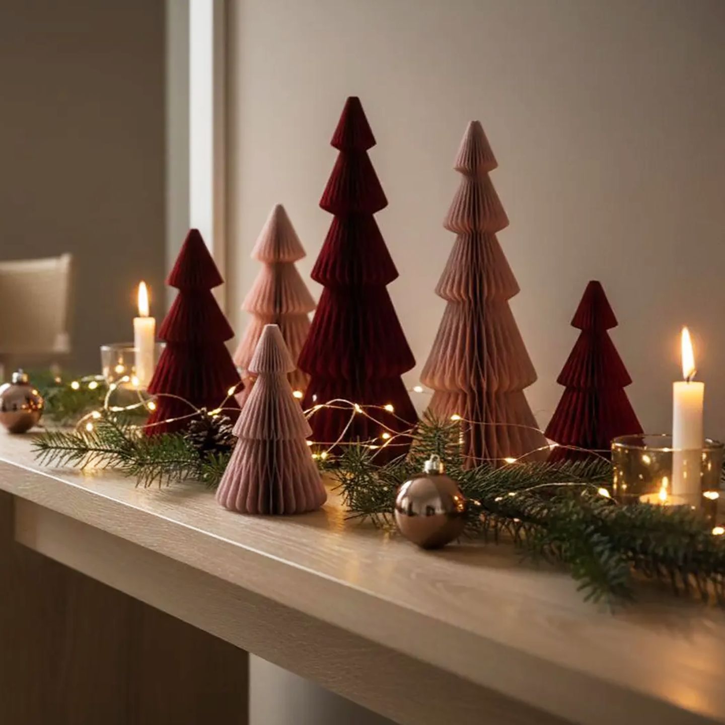 Paper Honeycomb Christmas Tree圣诞节装饰品圣诞树客厅桌面摆件