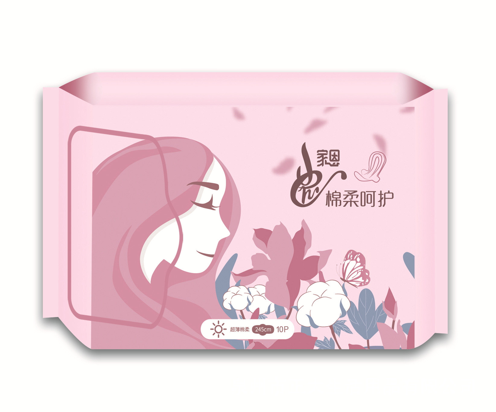 家恩棉柔卫生巾茶多酚姨妈巾卫生巾厂家直供现货代理批发可定制