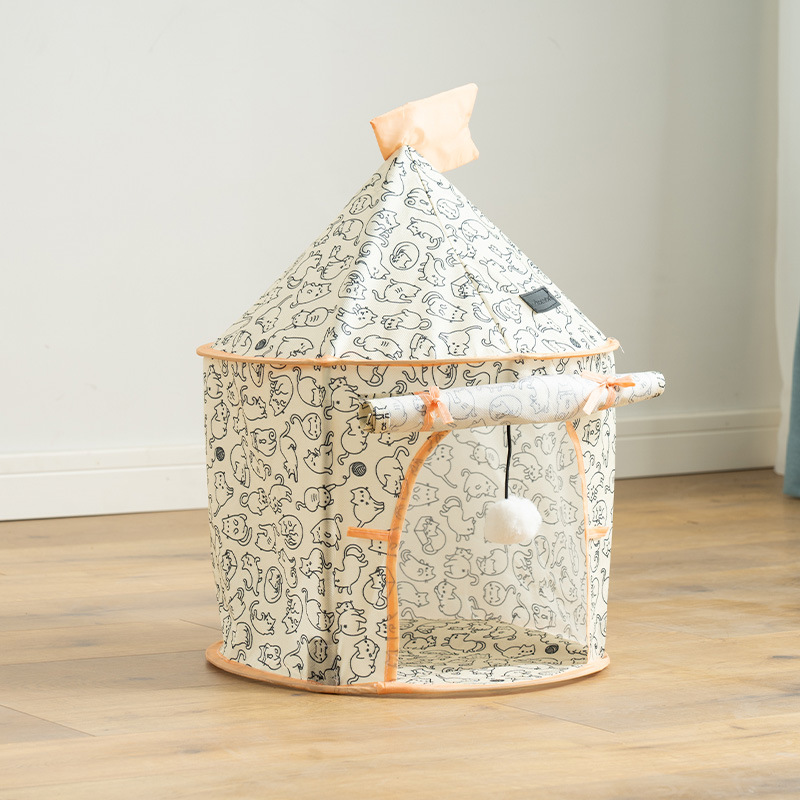 Non-woven fabric printed cat bed, rolling Totoro tunnel set, all-season universal cat toy, foldable cat tent Application Scenario