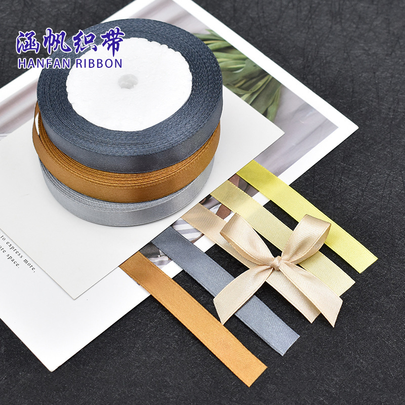 American woven ribbons, colored ribbons, rolled ribbons, satin ribbons, printed text decoration, DIY handcrafted materials, width to choose from