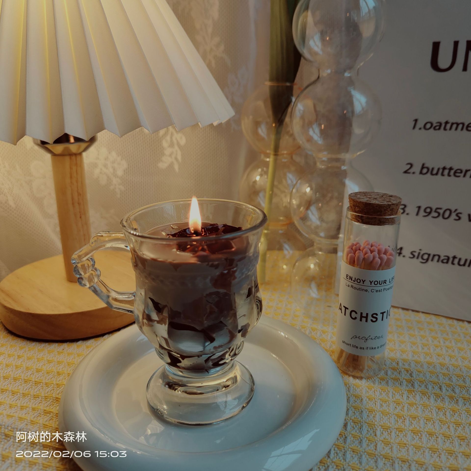 美式冰咖啡香薰蜡烛玻璃杯拿铁拍摄道具香氛摆件大豆蜡伴手礼物白底实物图